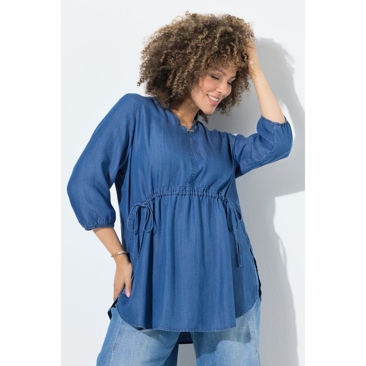 Blouse en Lyocell bleu jean, ULLA POPKEN