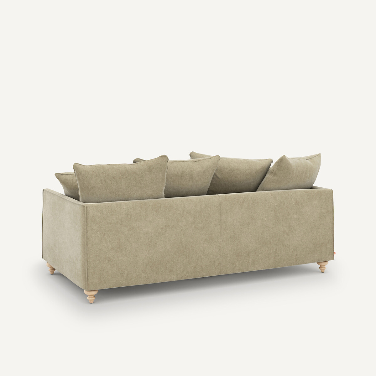 Canapé 3 places convertible, en velours stonewashed, Lazare gris shiitaké, AM.PM