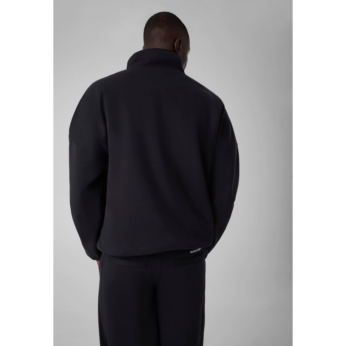 Sweat-Shirt À Demi-Zip noir, GUESS