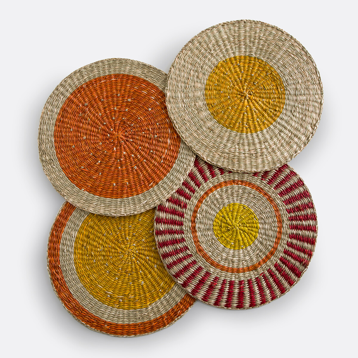 Lot de 4 sets de table en herbier, Romix jaune/orange/naturel, LA REDOUTE INTERIEURS