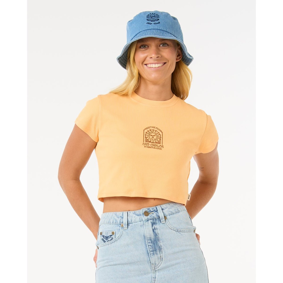 T-shirt SAN CARLOS BABY TEE orange pastel, RIP CURL