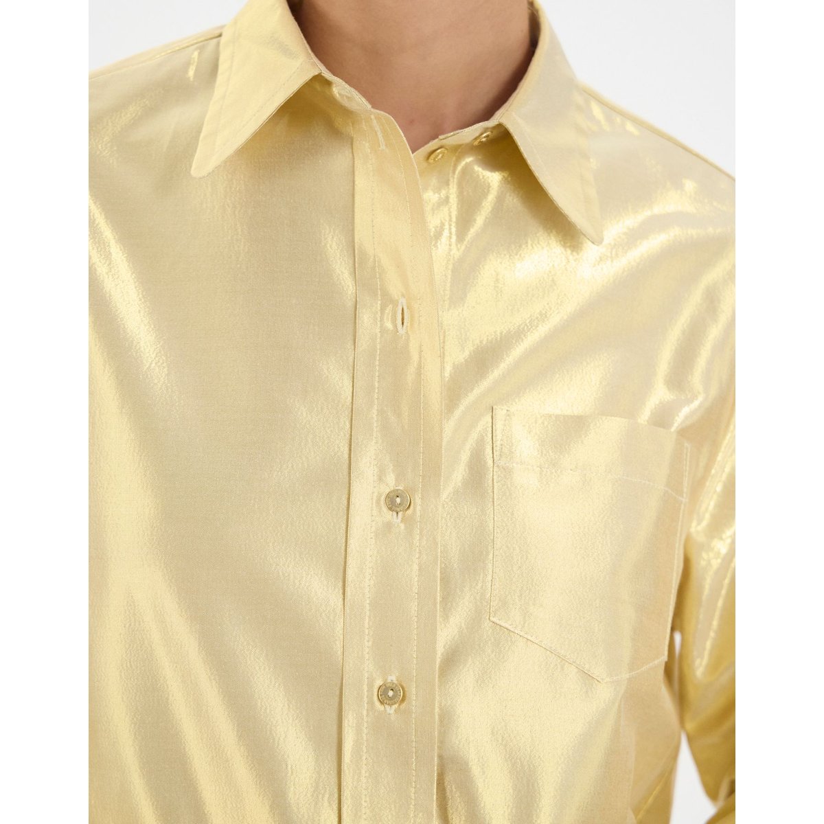 Chemise Maureen en coton doré jaune, INES DE LA FRESSANGE PARIS