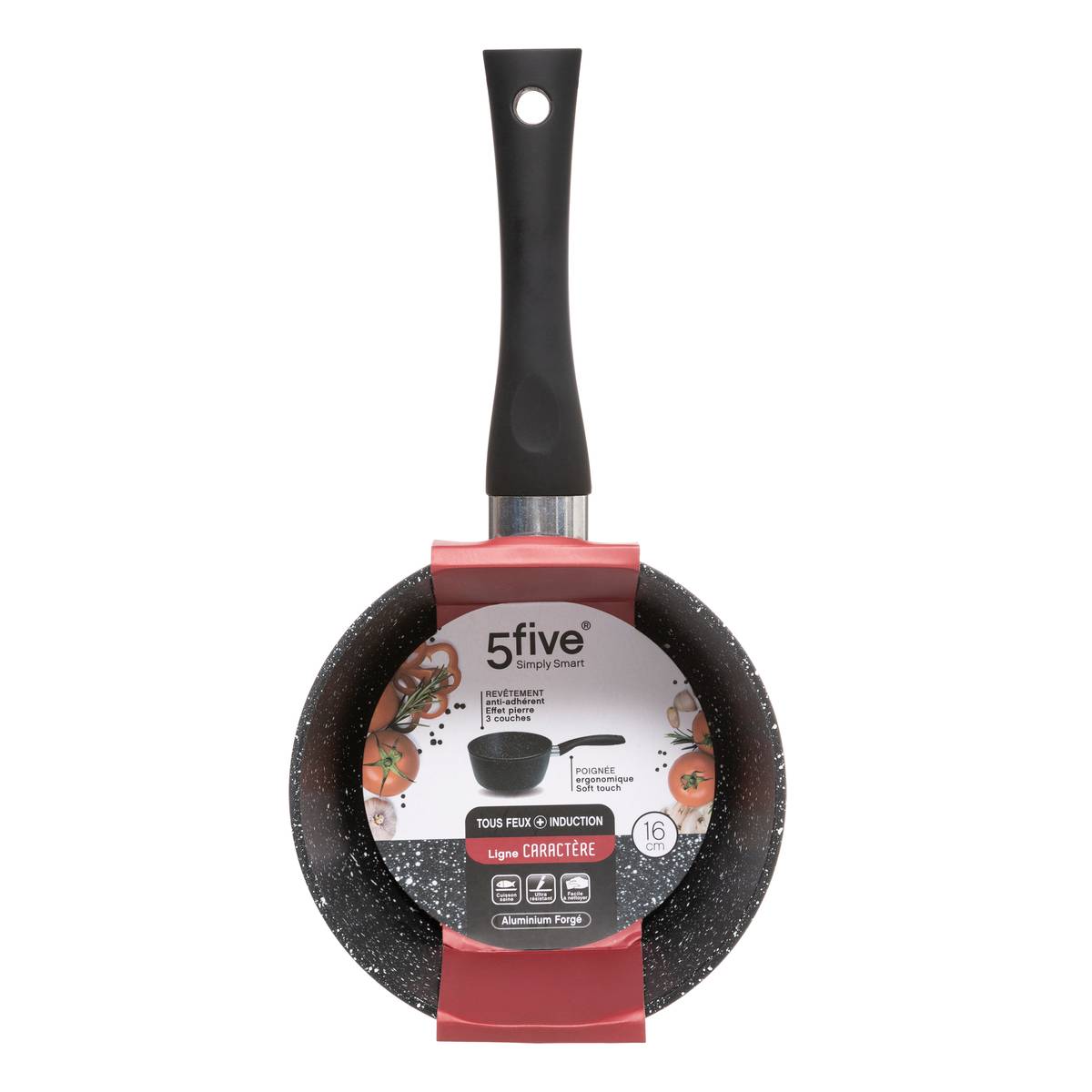 Casserole aluminium forgé CARACTÈRE noir, 5FIVE SIMPLY SMART