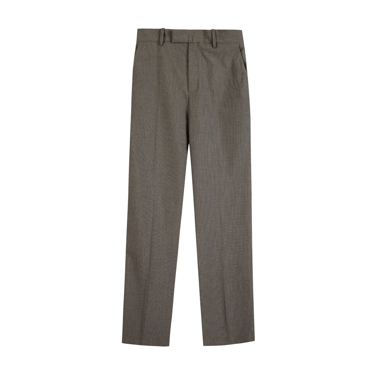 Pantalon de tailleur motif pied-de-puce marron havane, IKKS