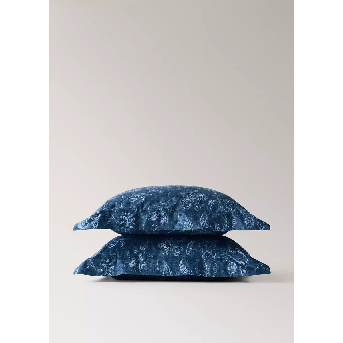 Taie d’oreiller 100 % coton 60x60 cm bleu indigo, MANGO HOME