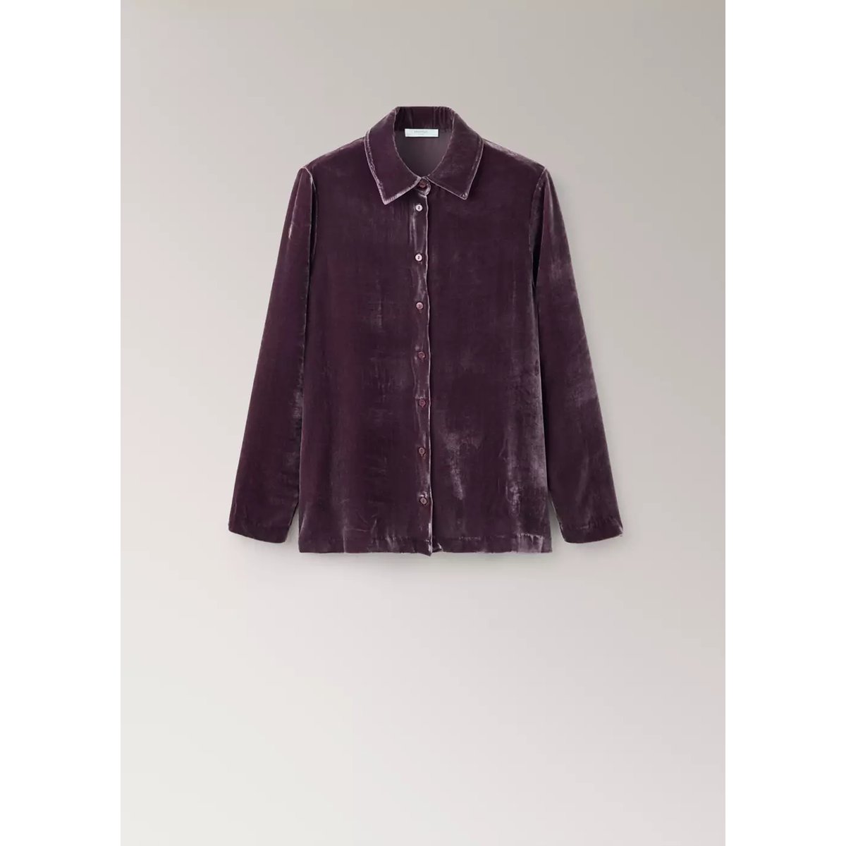 Chemise velours soie violet, MANGO