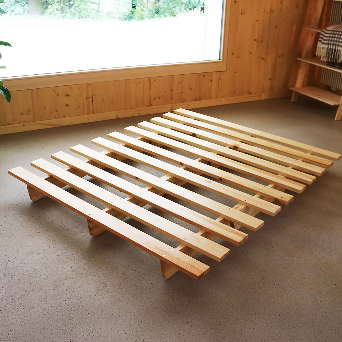 Holz Schlafsofa - Natur - 140X200 cm - zusammengebaut cremeweiss, EUROPE & NATURE