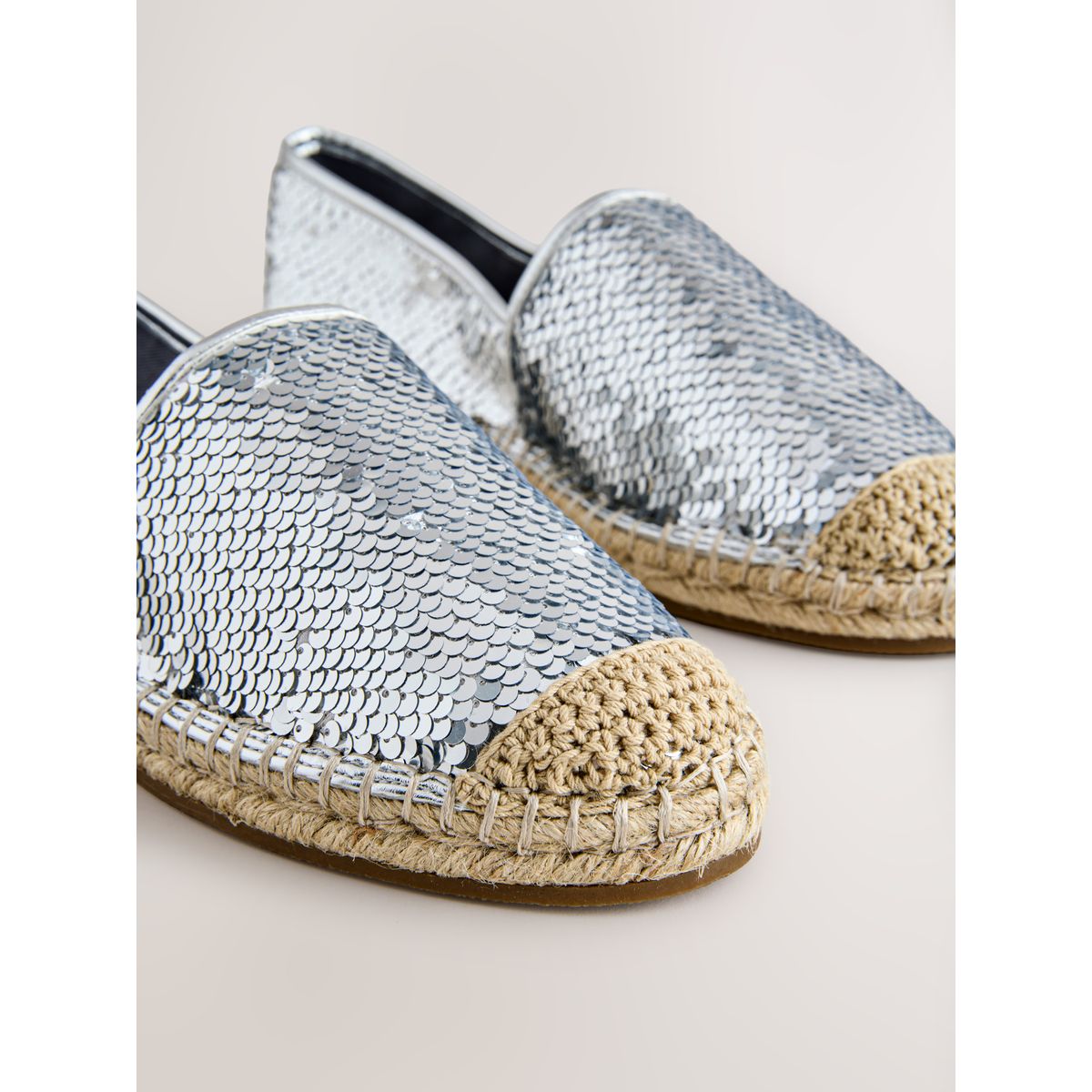 Espadrilles à empeigne haute forever comfort® métallisées, NEXT
