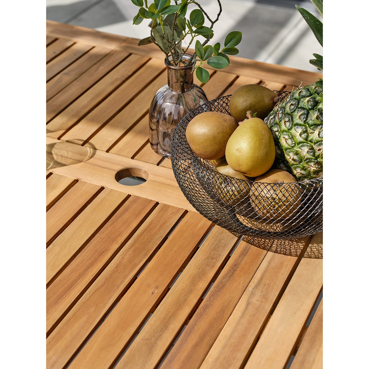 Ensemble repas de jardin 6 places alu et acacia ORSINO gris anthracite, REMARQUABLE
