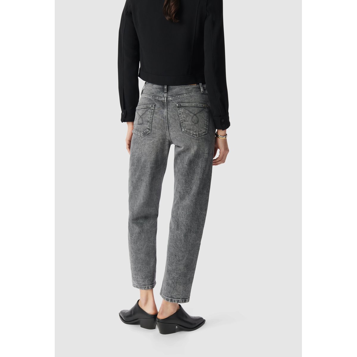 Jean slouchy court ALICE gris souris, IKKS