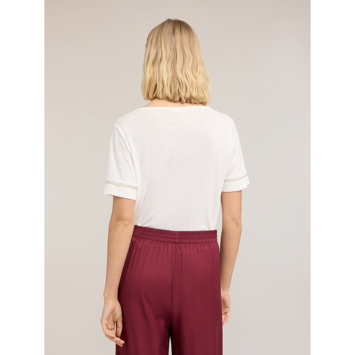 T-shirt avec détails dorés blanc, MOTIVI