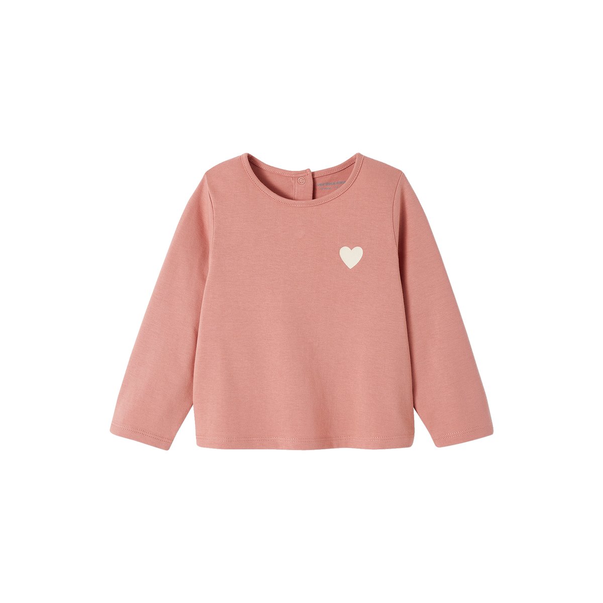 T-shirt bébé Basics manches longues bois de rose, VERTBAUDET