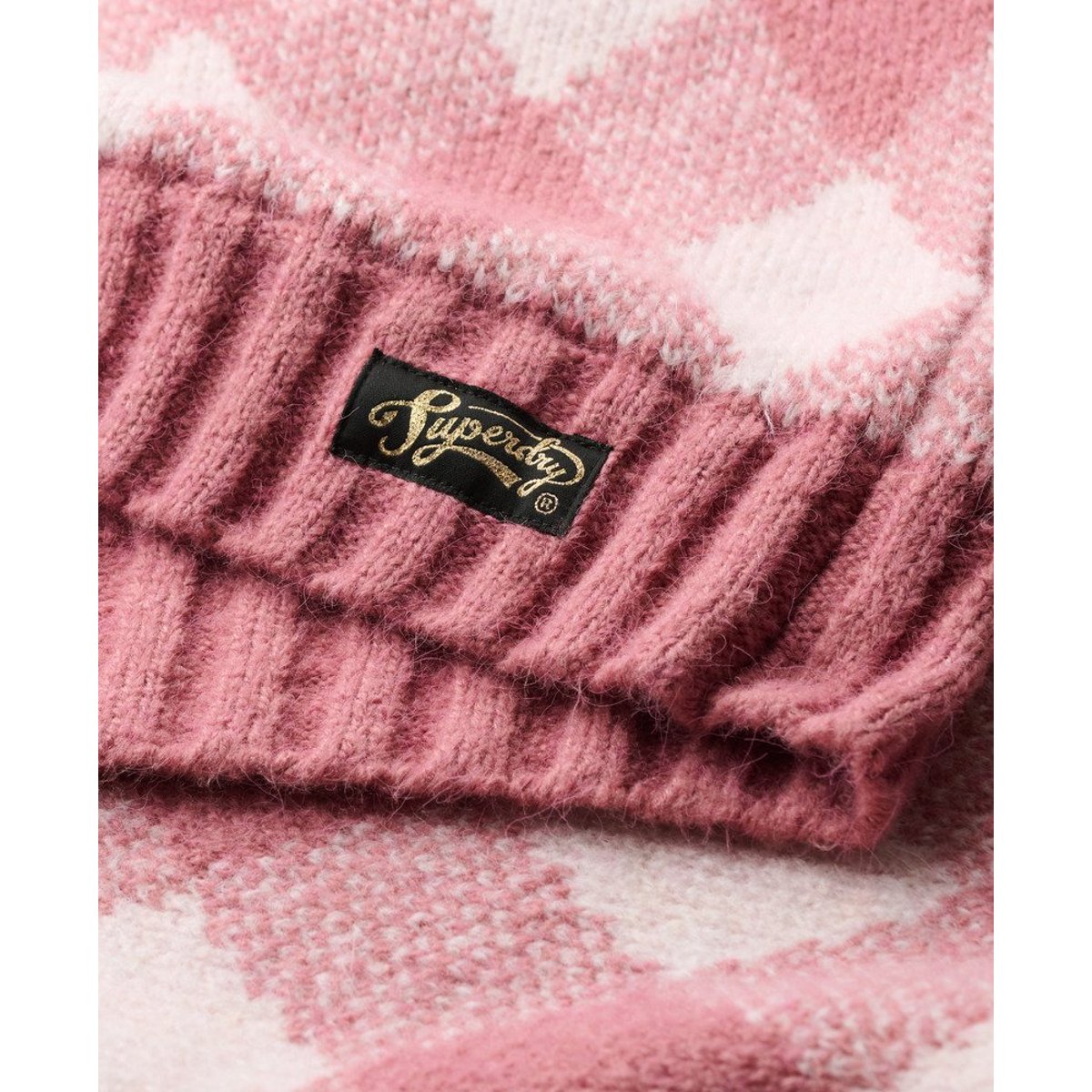 Pull à losanges rose mauve, SUPERDRY