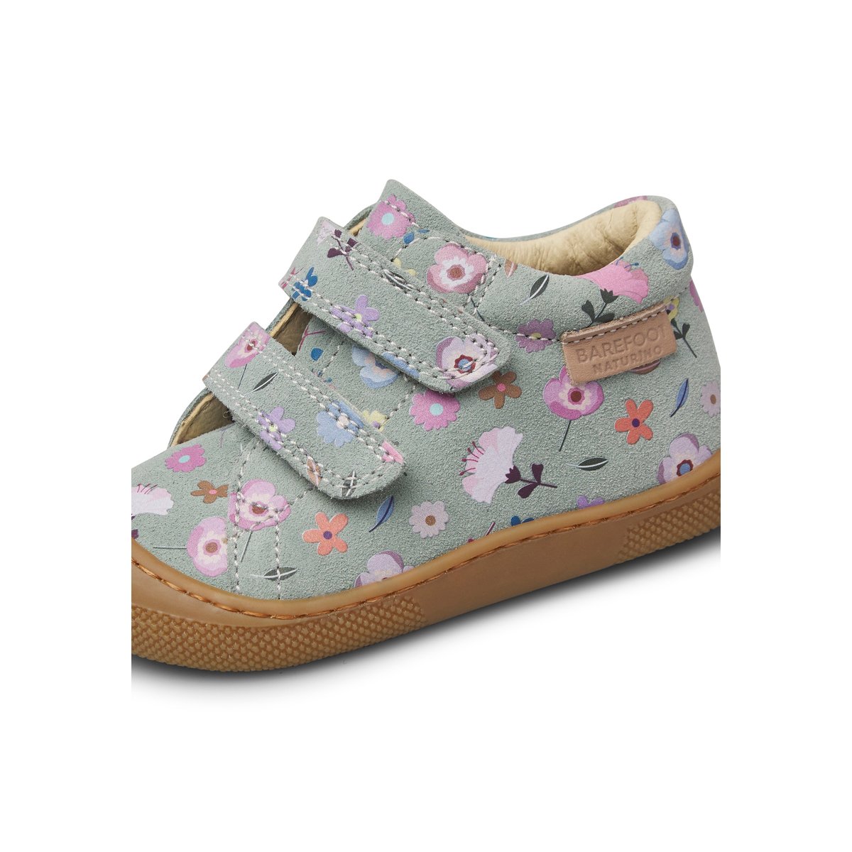 Chaussures premiers pas en suède BAREFOOT AMUR VL sage-rose, NATURINO