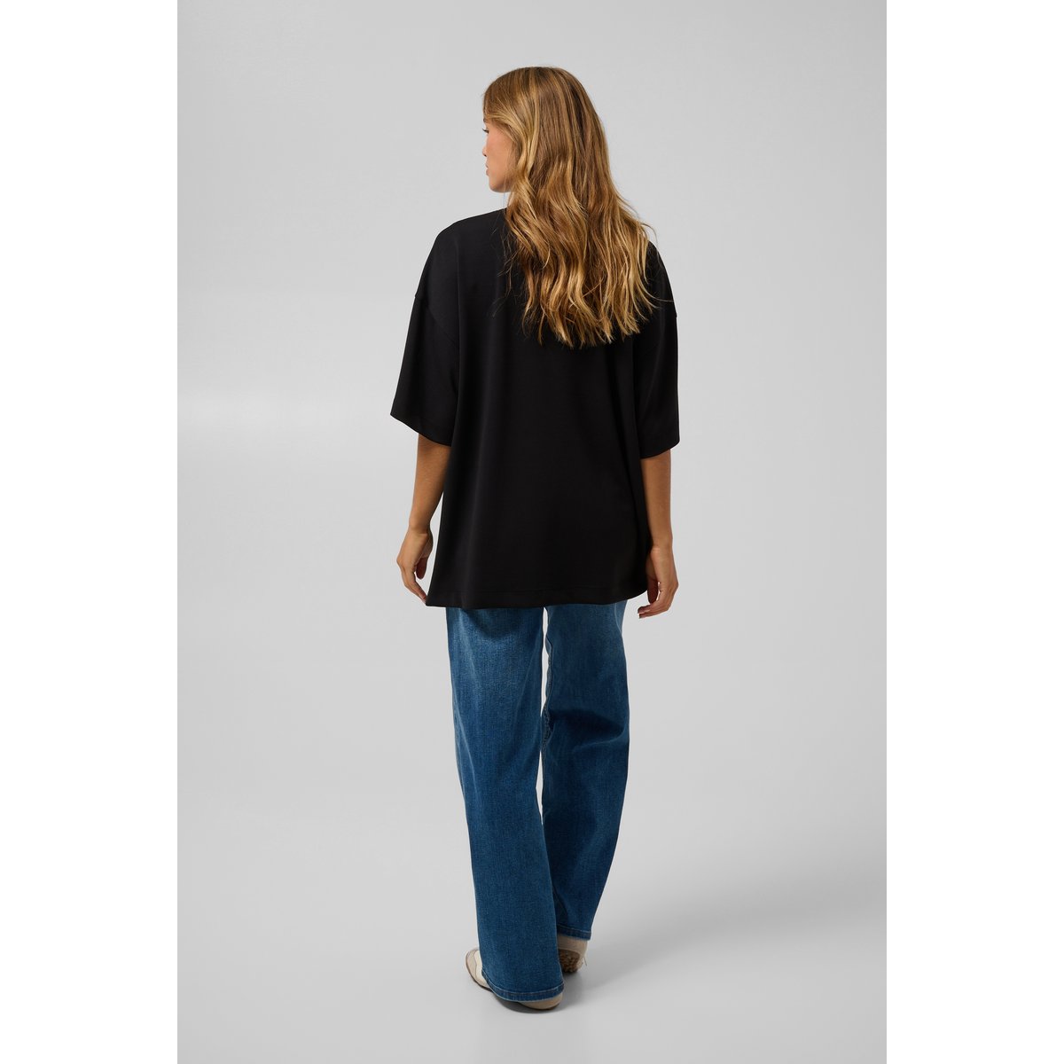 T-shirt noir black, KAFFE