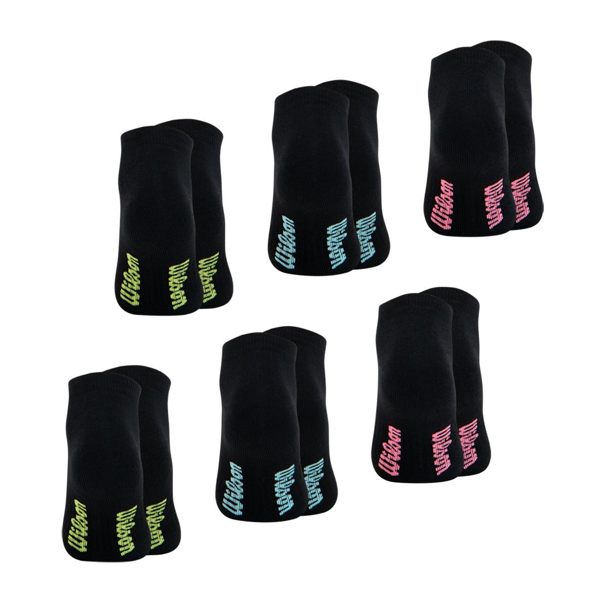 Chaussettes basses, Lot de 6 paires, ESSENTIEL noir-noir-noir-noir-noir-noir, WILSON