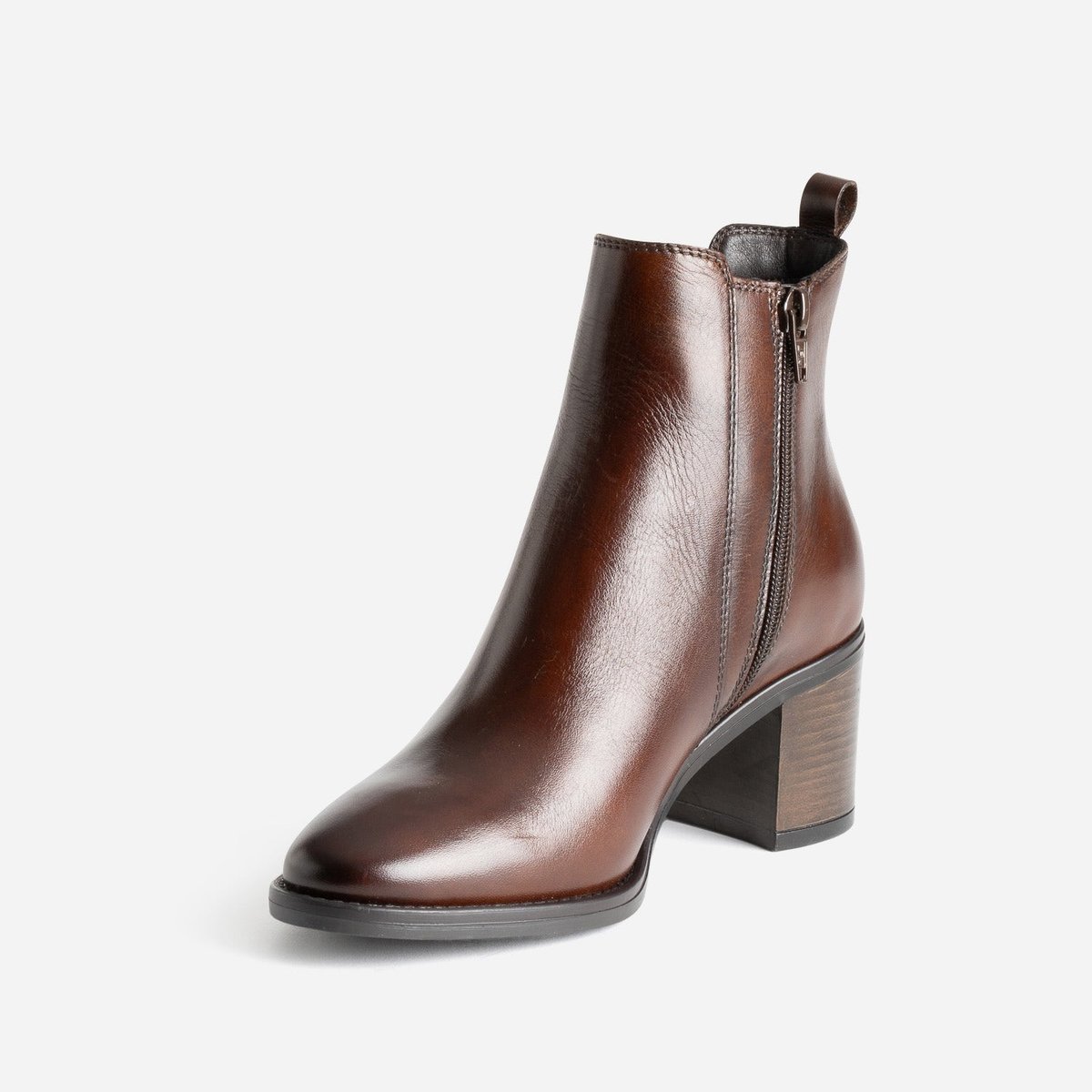 Boots À Talon en cuir SANAYA marron fonce, ERAM