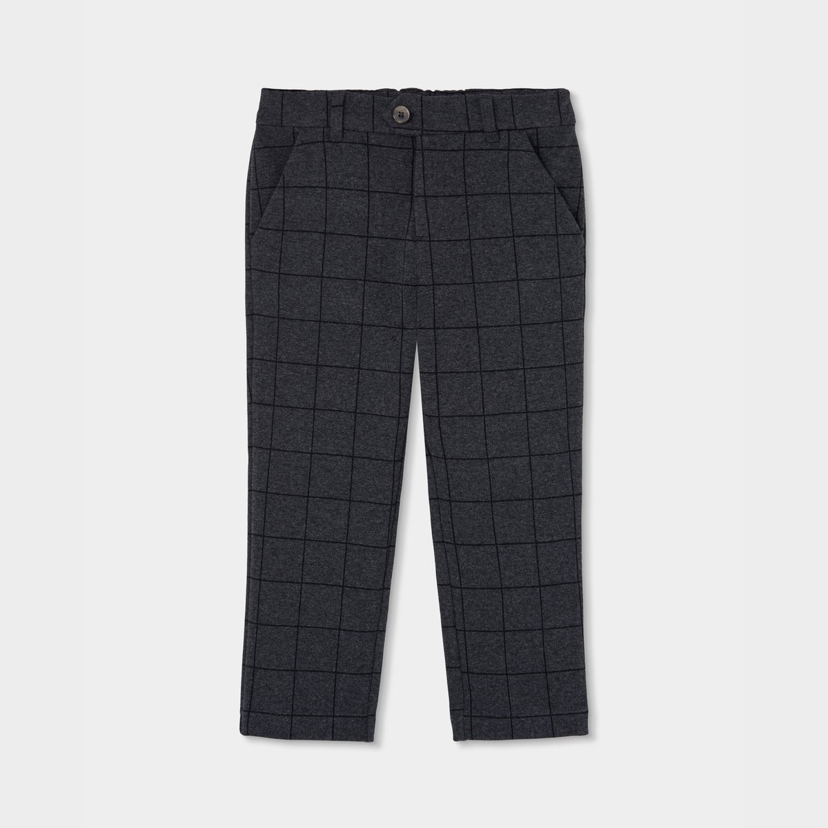 Pantalon garçon maille carreaux gris, BOBOLI