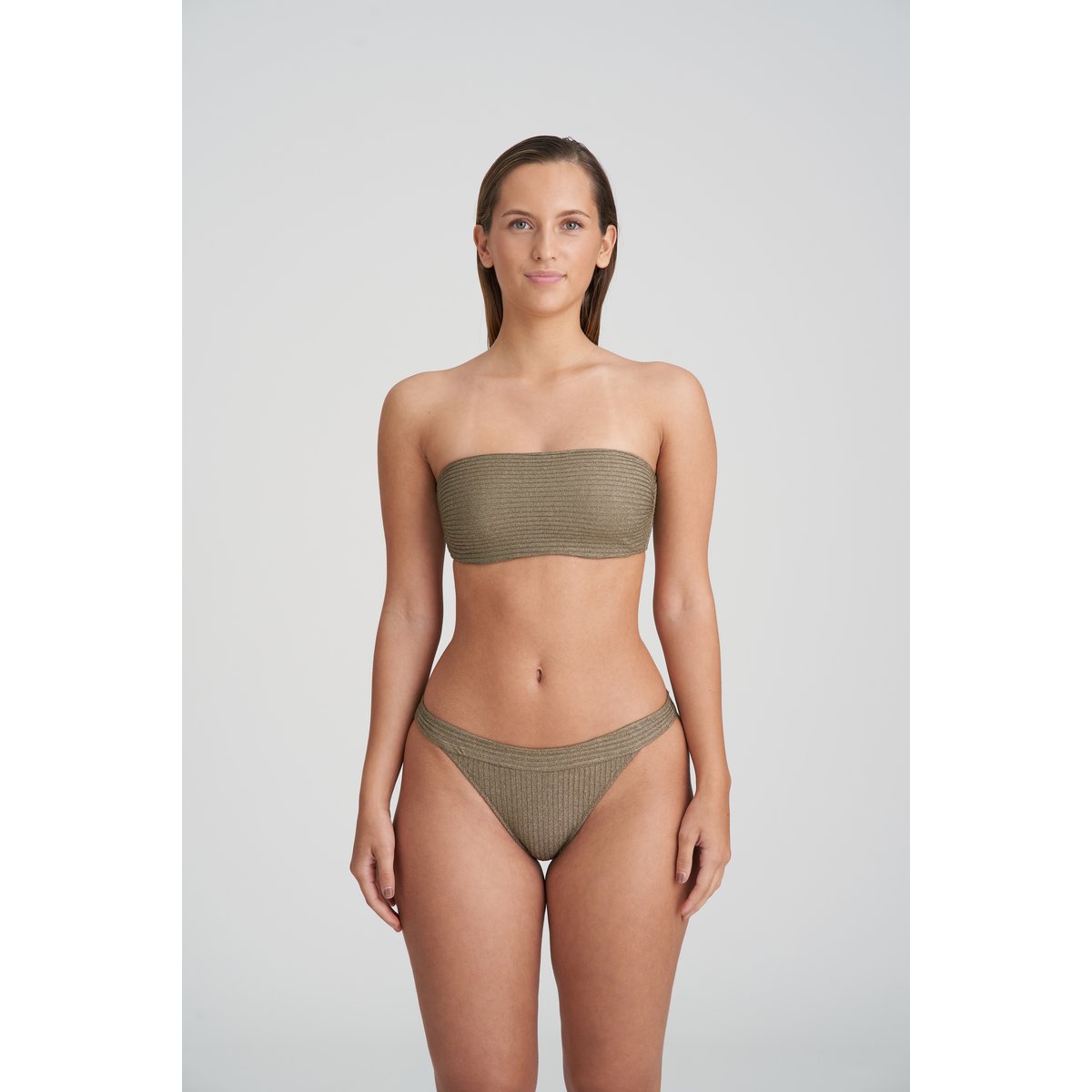 Haut de bikini bandeau rembourré TINJIS vert - golden olive, MARIE JO