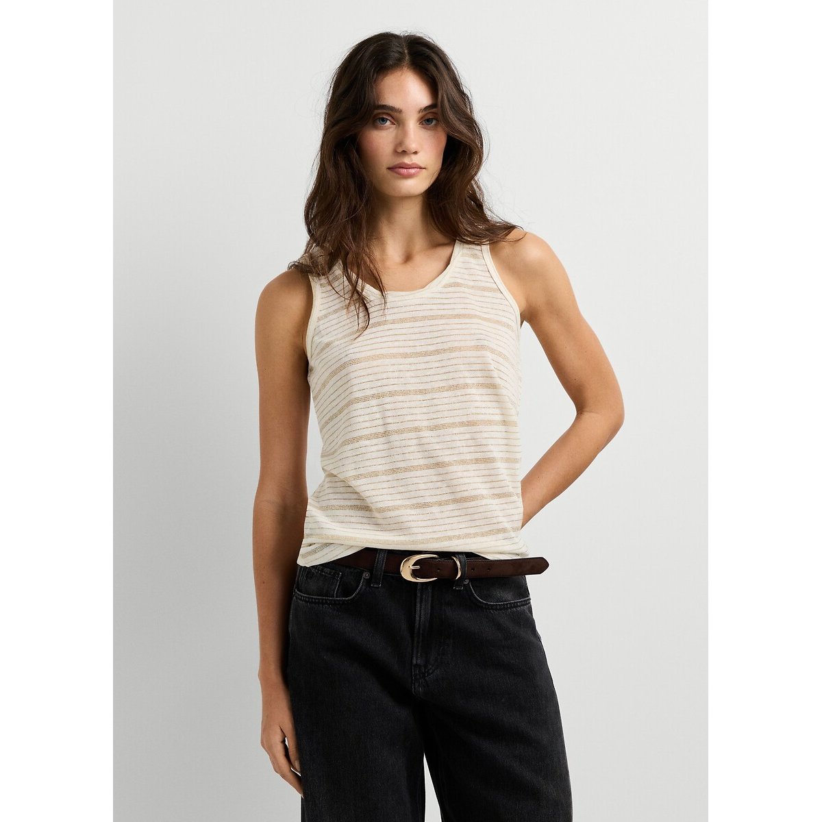 Débardeur rayé ecru, PEPE JEANS