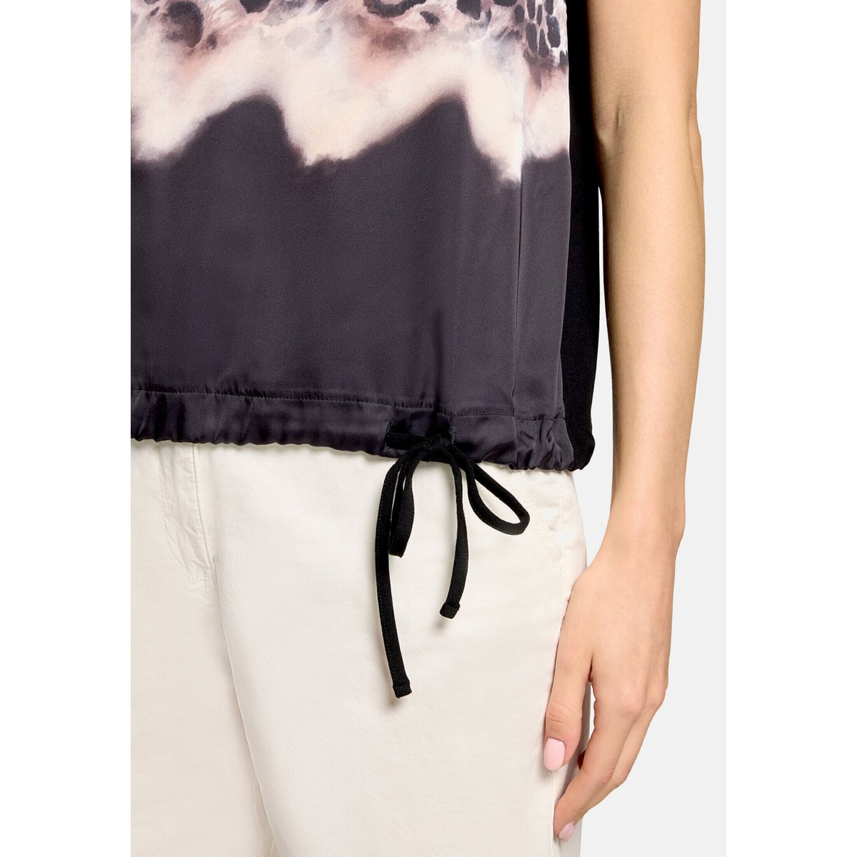 T-shirt façon blouse à impression patch black/brown, BETTY BARCLAY