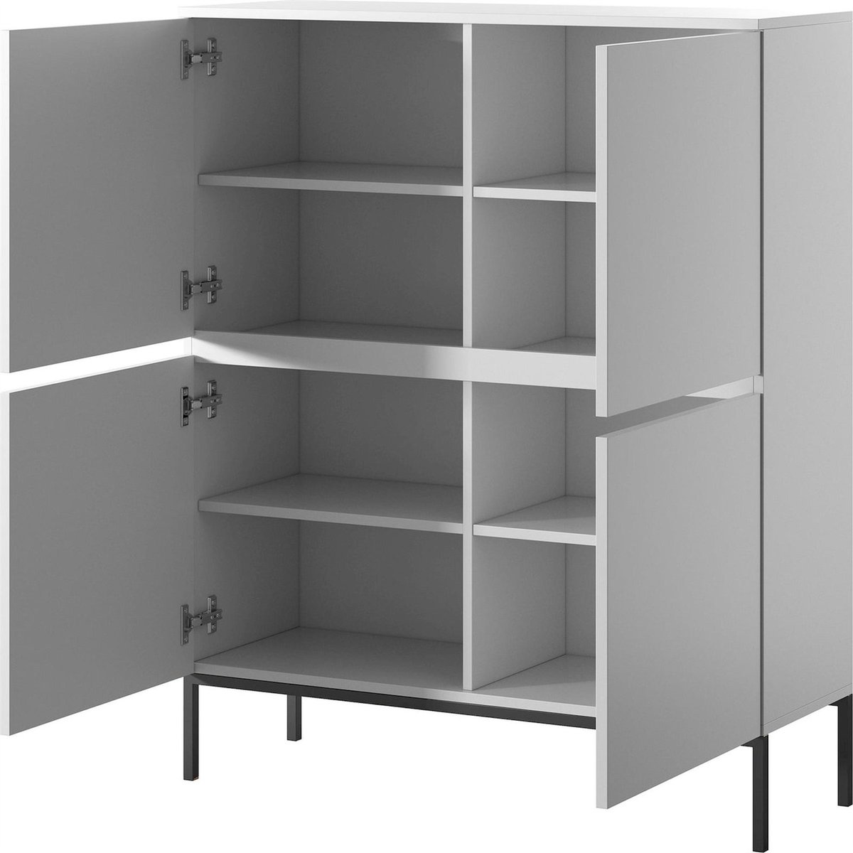 Commode haute BEMMI portes battantes blanc, RECOLLECTION