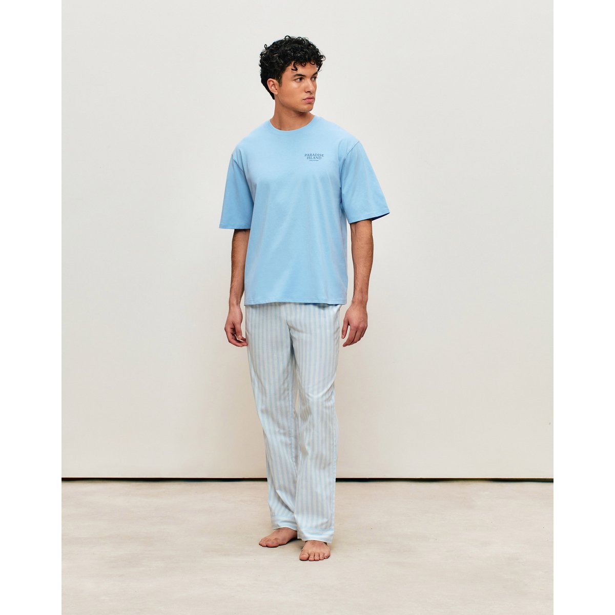 Pantalon en popeline de coton à rayures HOLIRAYIZ bleu, UNDIZ