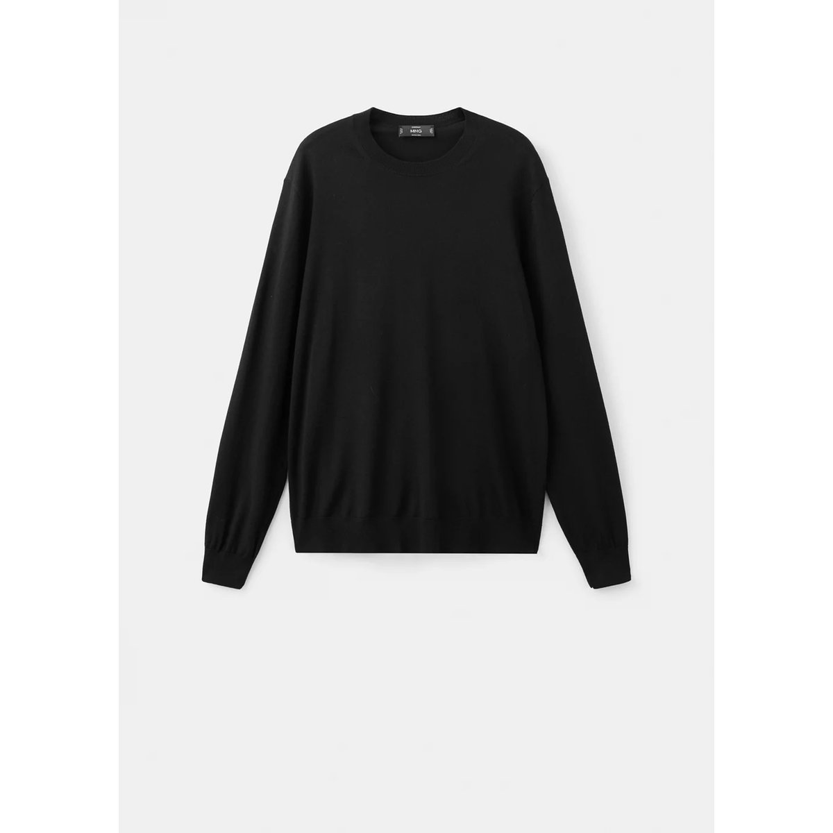 Pull 100 % laine maille fine noir, MANGO MAN
