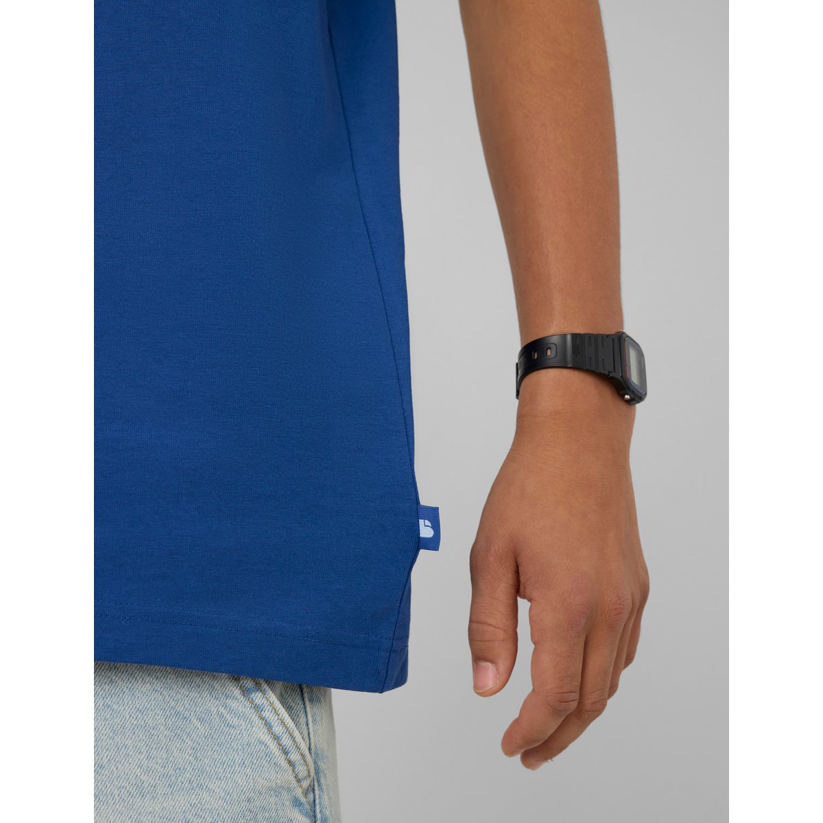 T-shirt imprimé devant / dos bleu foncé, BZB