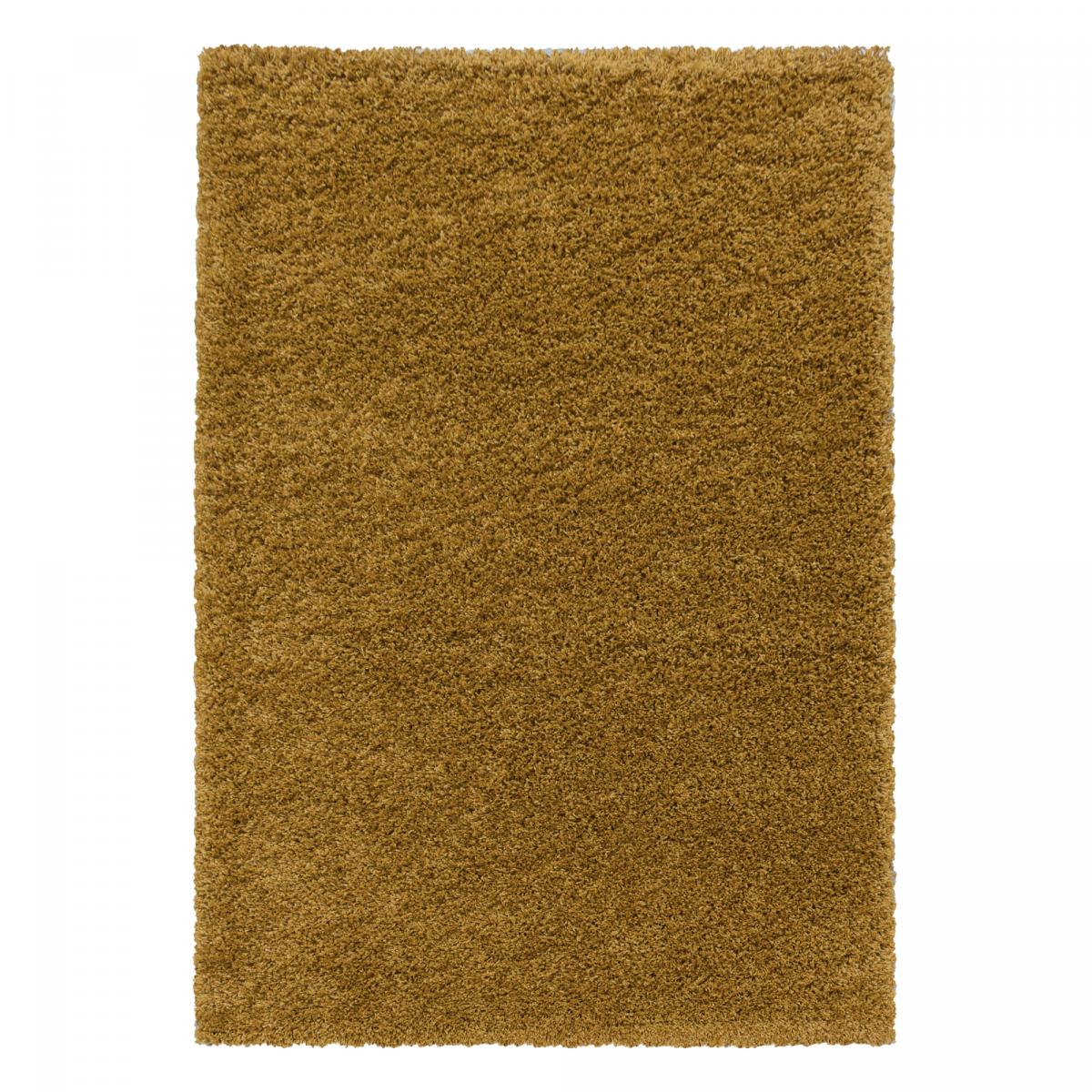 Tapis poils longs shaggy tissé motif uni UNI I or, UN AMOUR DE TAPIS