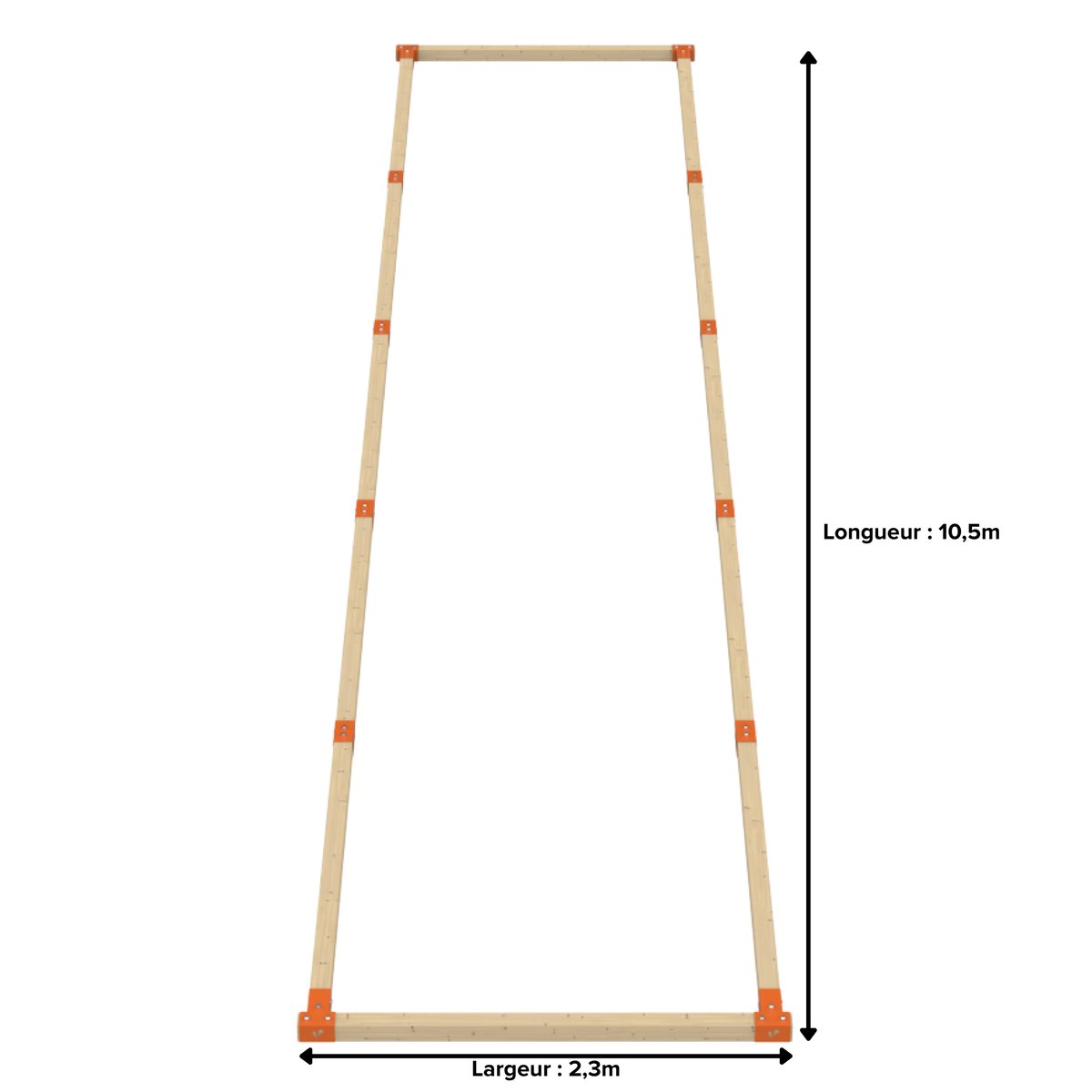 Terrain de pétanque Terrain de pétanque 10 x 2 M marron - orange, TP TOYS