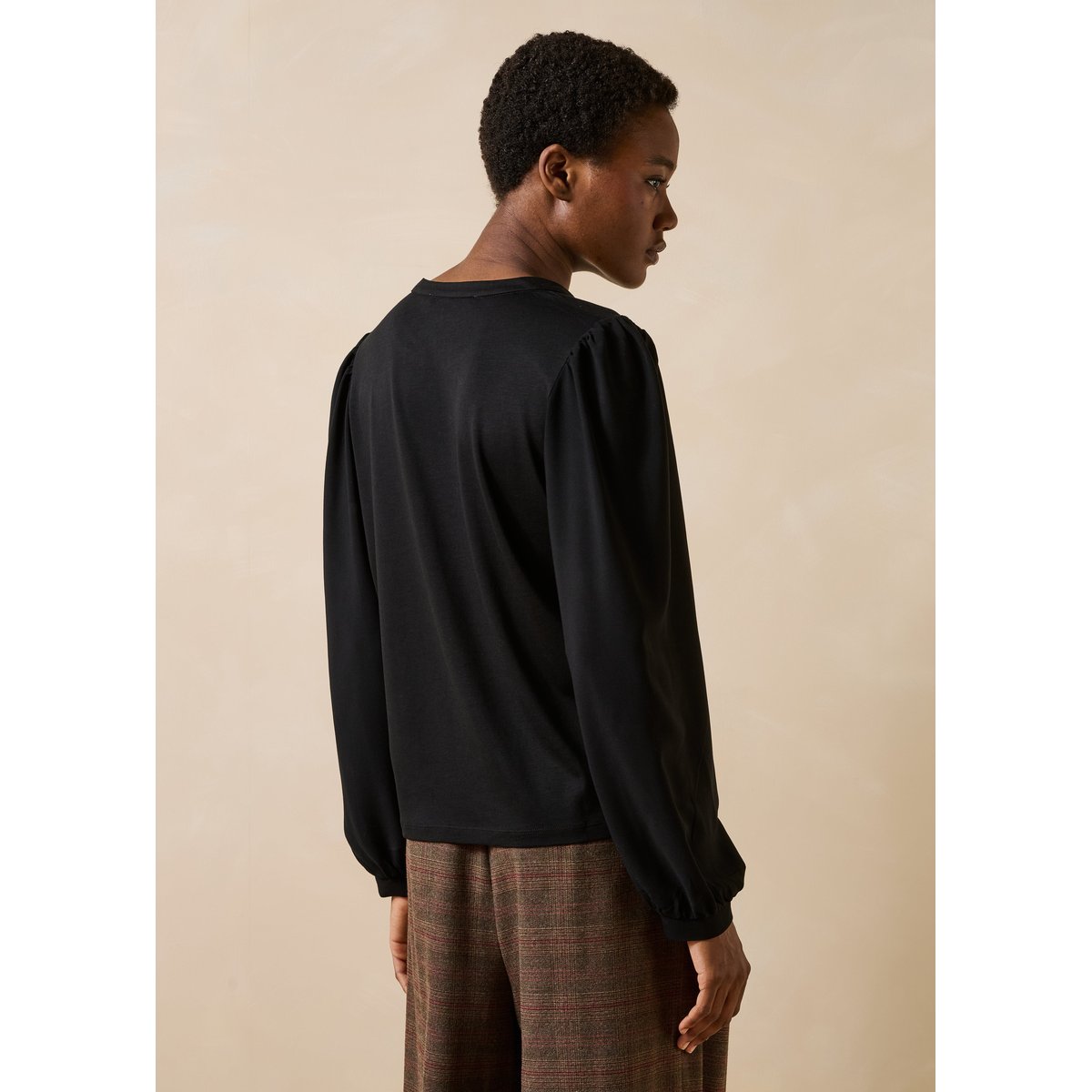 T-shirt en lyocell manches longues noir, LA FEE MARABOUTEE