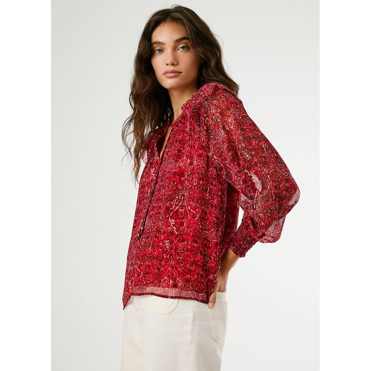 Mar Printed Blouse red print, PEPE JEANS