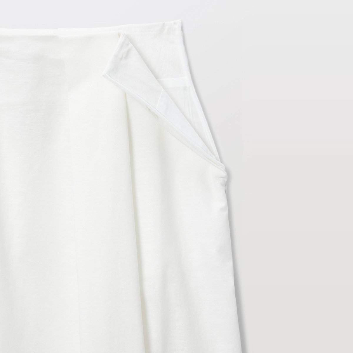 Jupe midi unie contenant du lin blanc, MONOPRIX