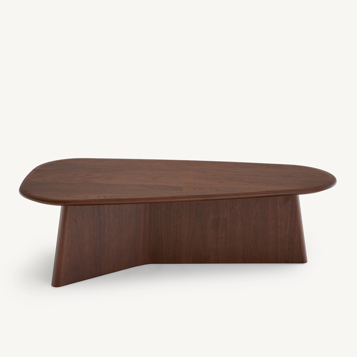 Mesa de centro de nogal, altura 35 cm, TRIANGOLO, diseño de Emmanuel Gallina nogal, AM.PM X EMMANUEL GALLINA
