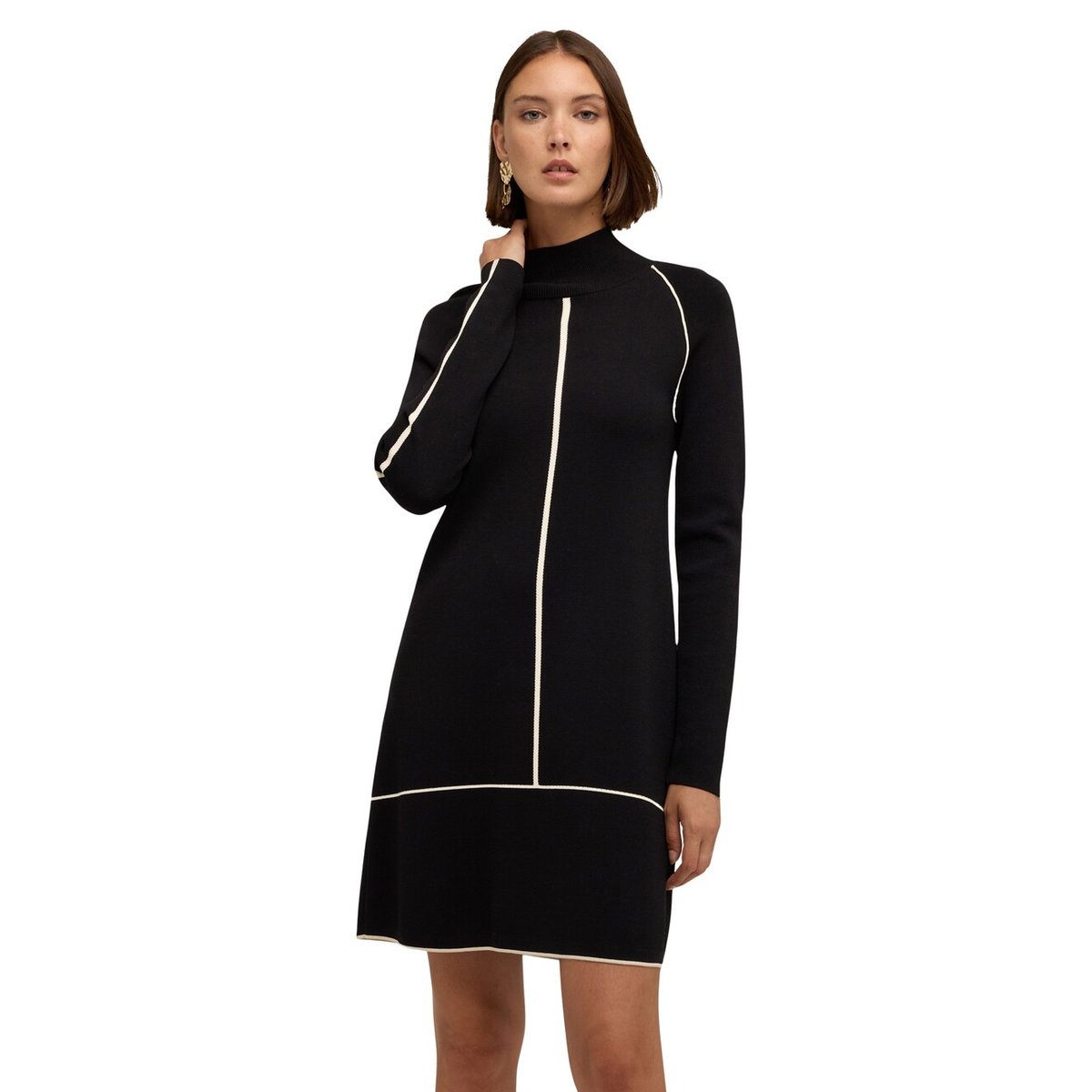 Robe avec liserés contrastants noir, MOTIVI