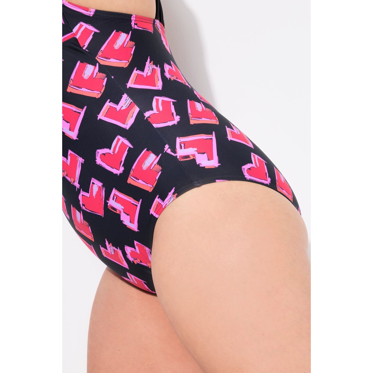 Maillot de bain motif cœurs noir, ULLA POPKEN