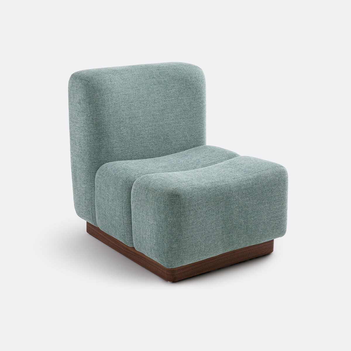 Fauteuil bas tissu texturé Podo bleu, LA REDOUTE INTERIEURS