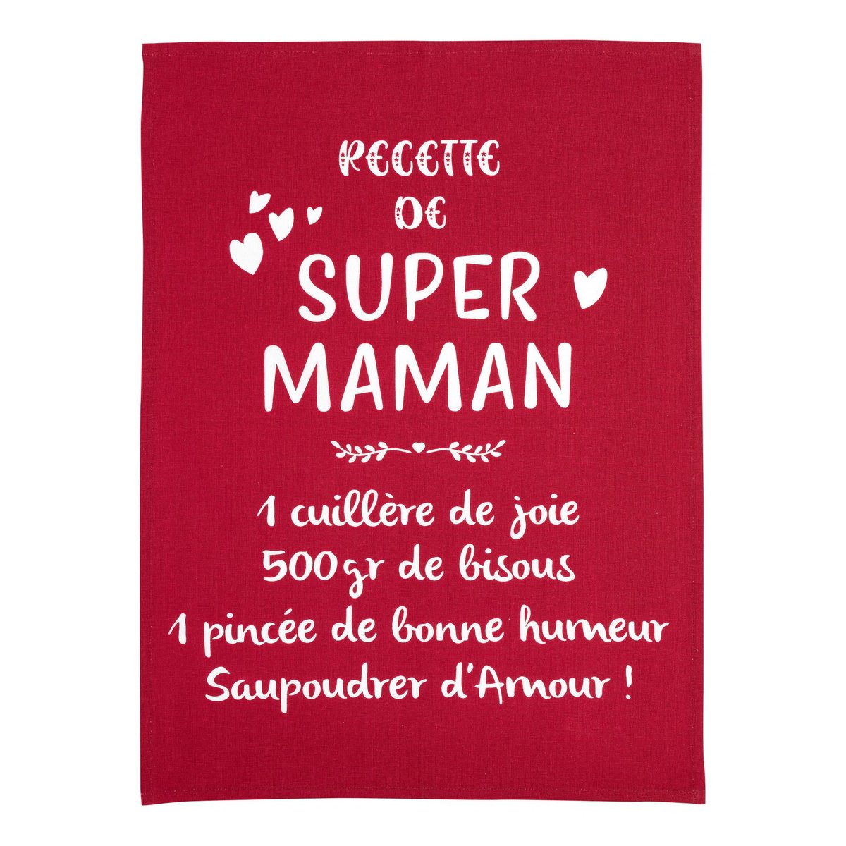 Torchon Message Super Maman rouge, WINKLER