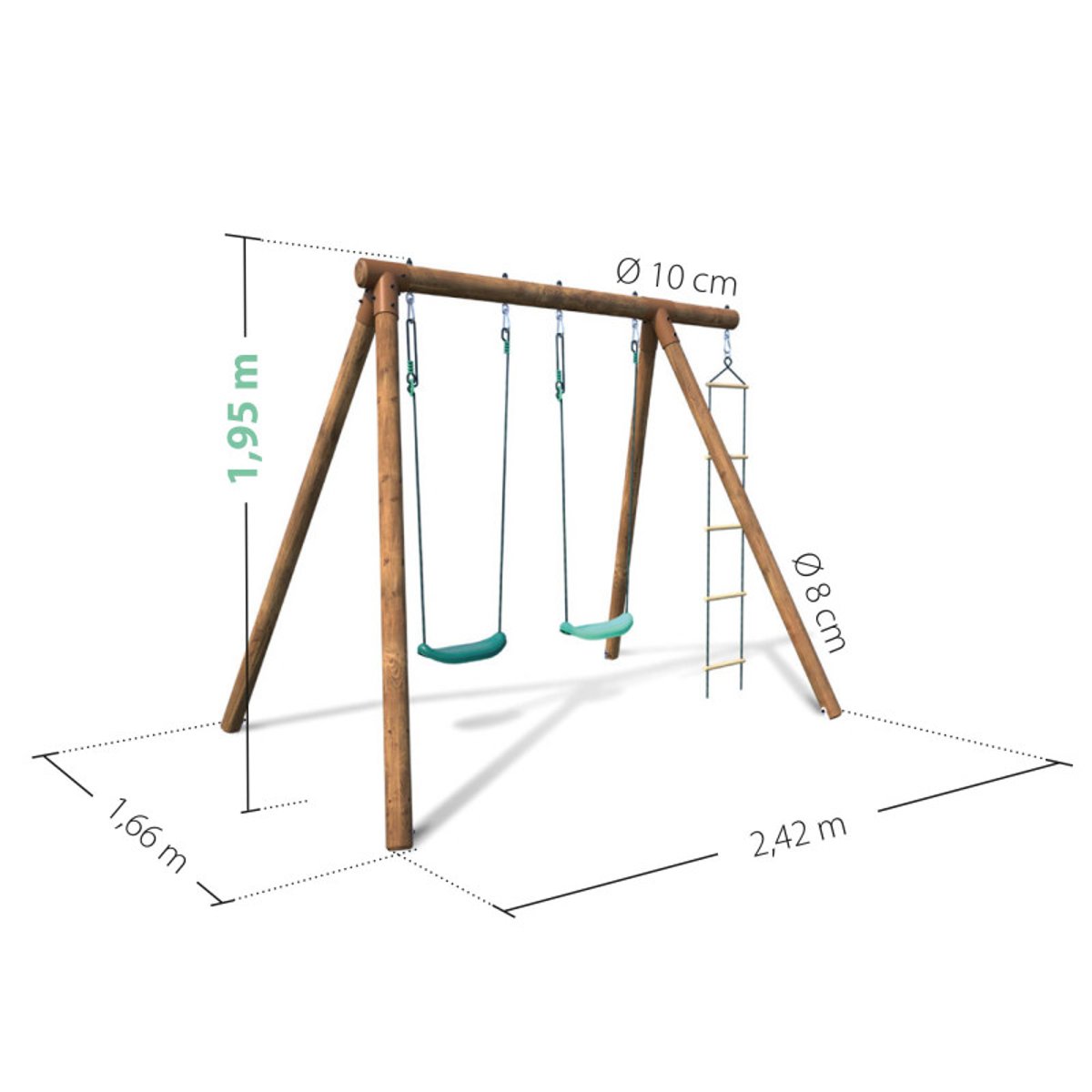 Portique bois avec échelle enfant TONKA marron, SOULET