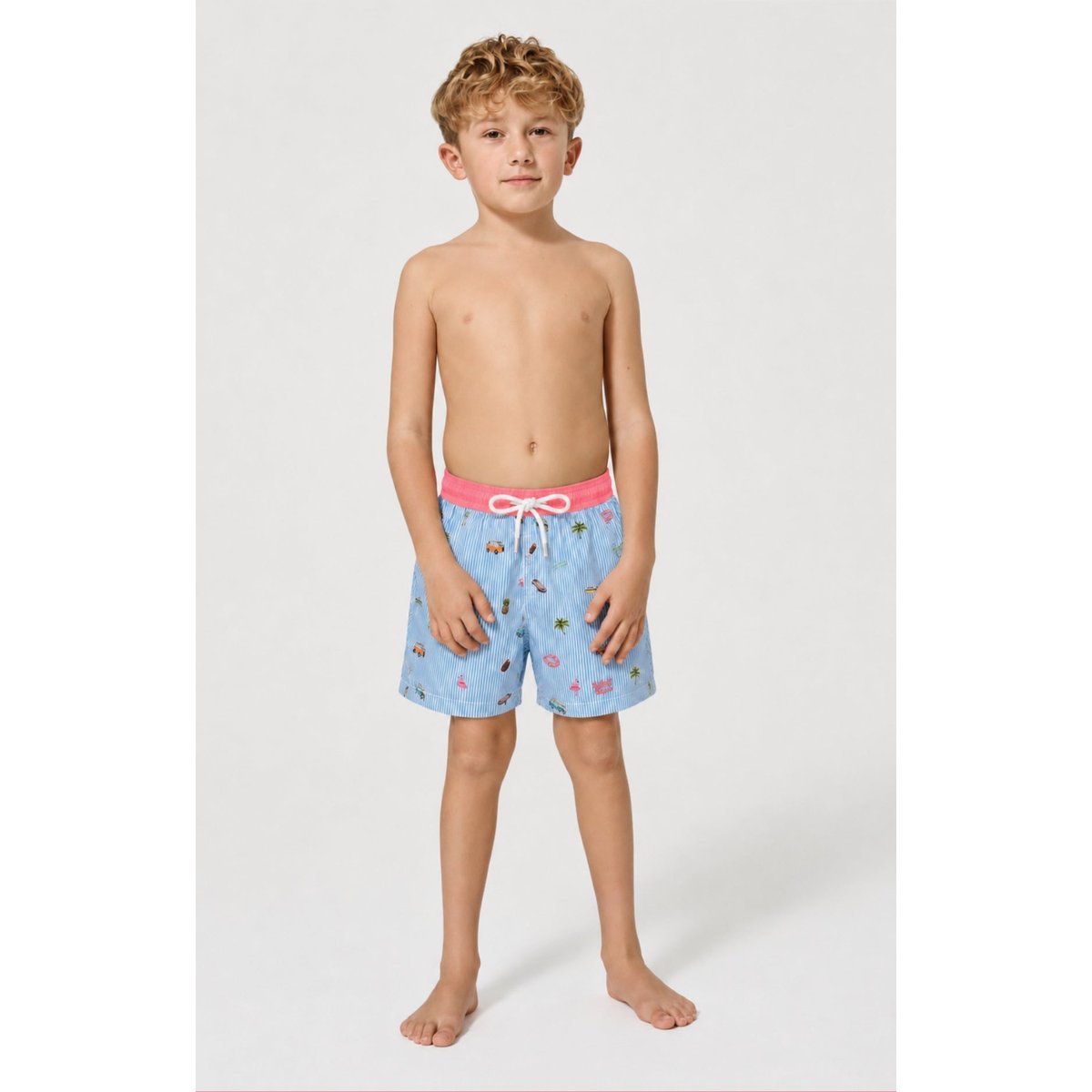 Short de bain enfant imprimé Californie bleu, ARTHUR