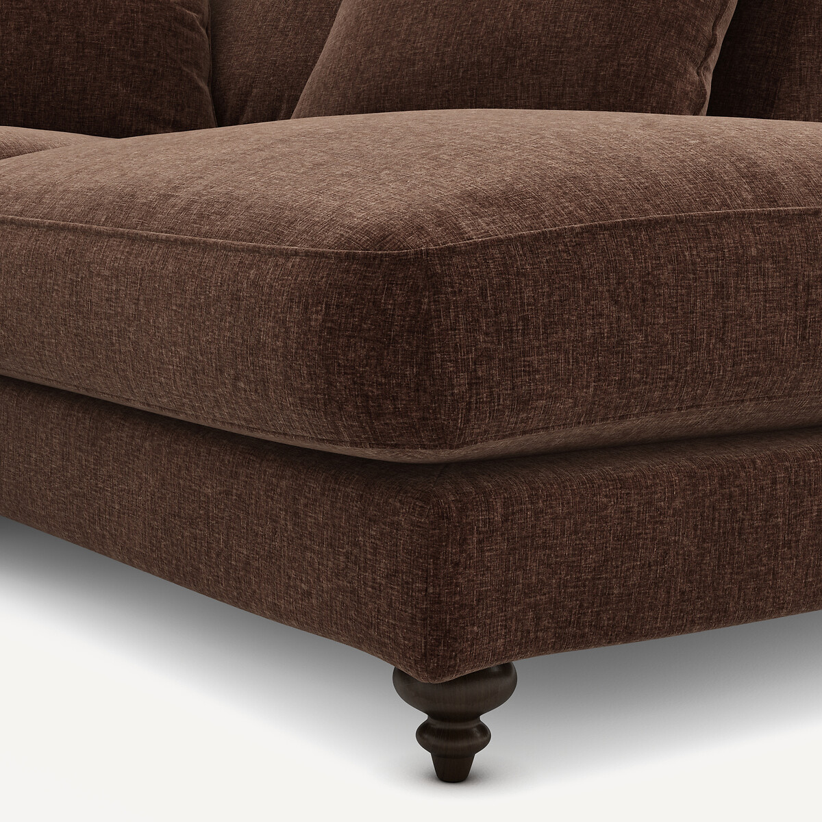 Canapé angle convertible velours chenille, Lazare marron torréfié, AM.PM