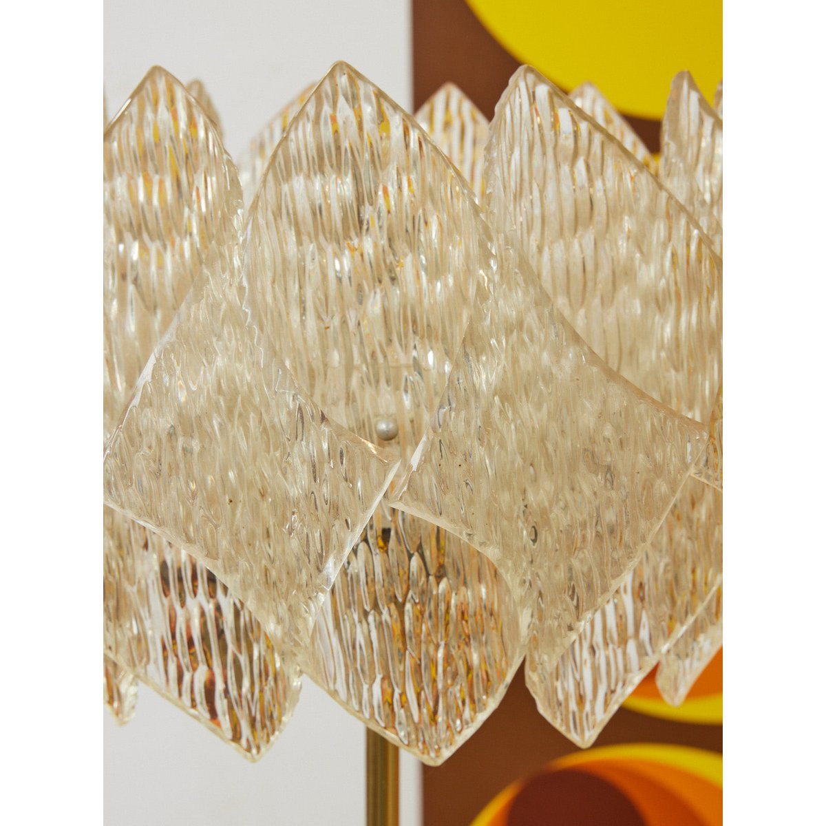 Lampadaire esprit scandinave en plexiglass Julien N°404 - Bon état doré, DEBONGOUT