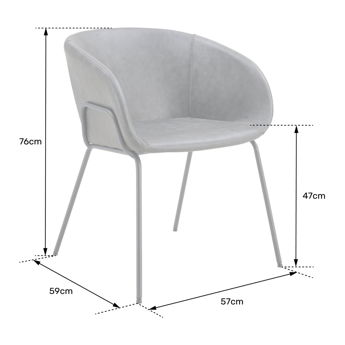 Chaise en simili, lot de 2, André, ANDRÉ vert, noir, HAPPY GARDEN