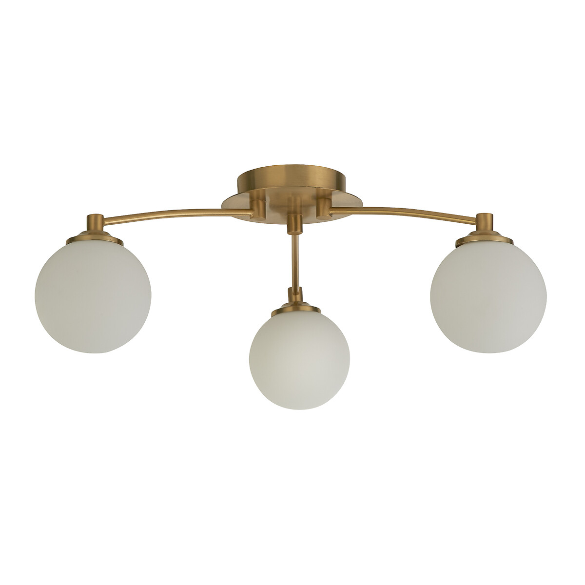 Kolding 3-Light Opal and Brass Semi-Flush Ceiling Light aged brass, SO'HOME