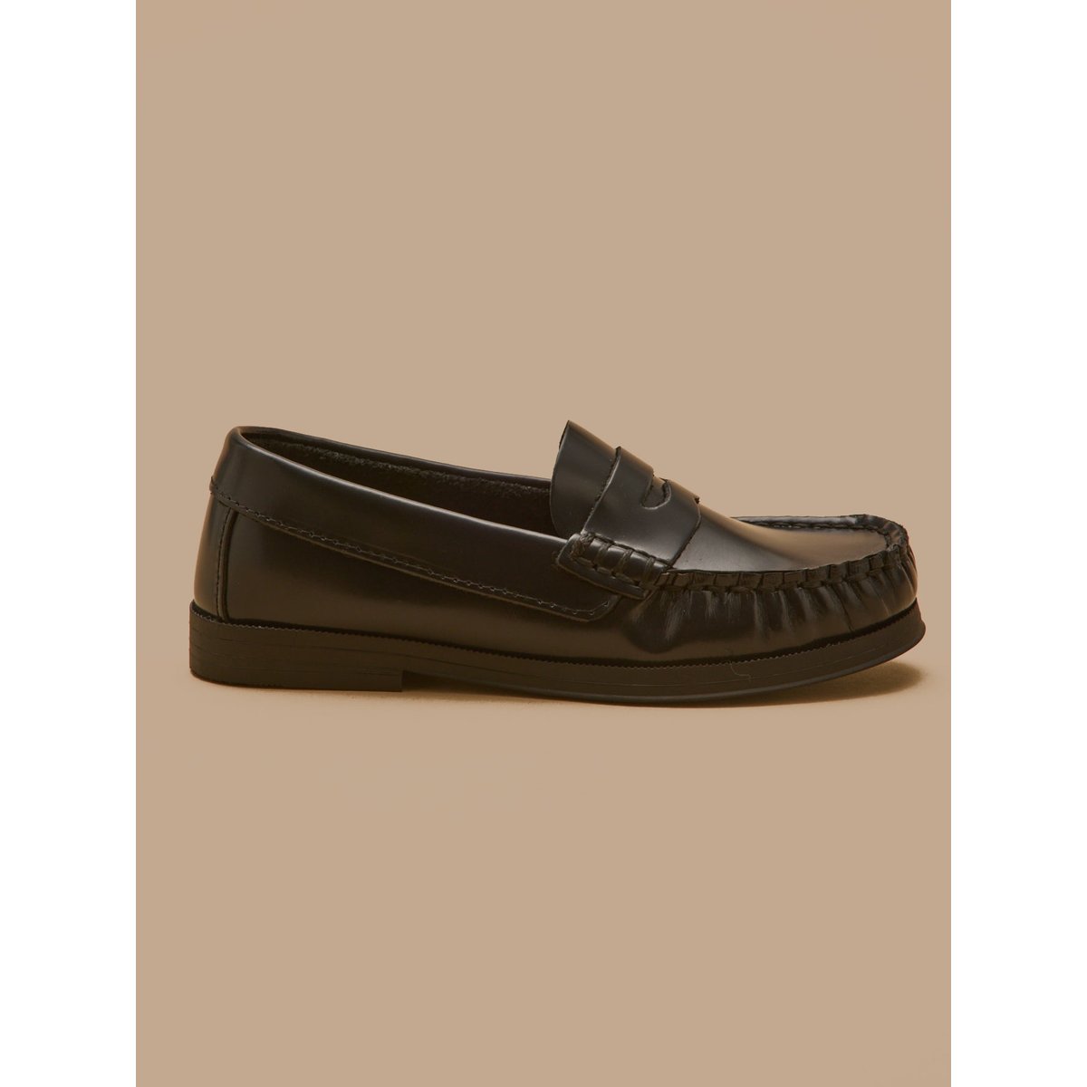 Mocassins en cuir encre, CYRILLUS