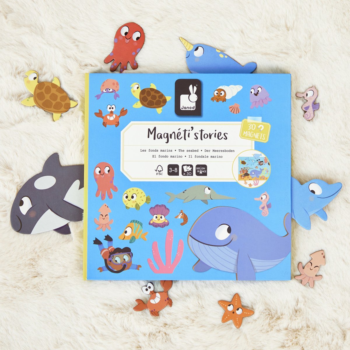 Magneti'stories Les Fonds Marins, 30 Aimants couleur unique, JANOD