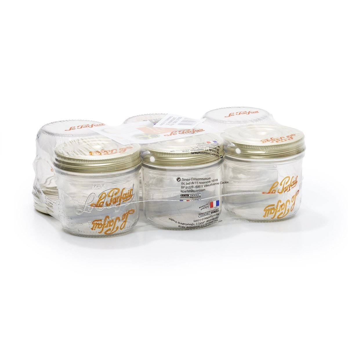 Lot de 6 terrines en verre 500g, LE PARFAIT transparent, LE PARFAIT
