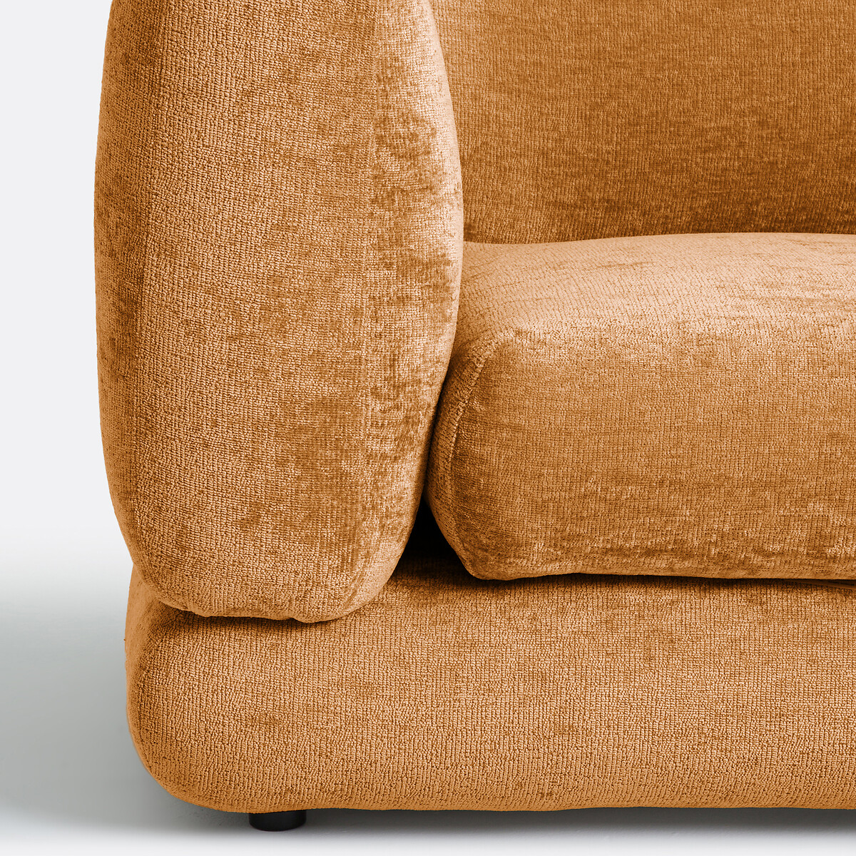 Sofá esquinero modular, terciopelo grueso, HOOVER arcilla, LA REDOUTE INTERIEURS