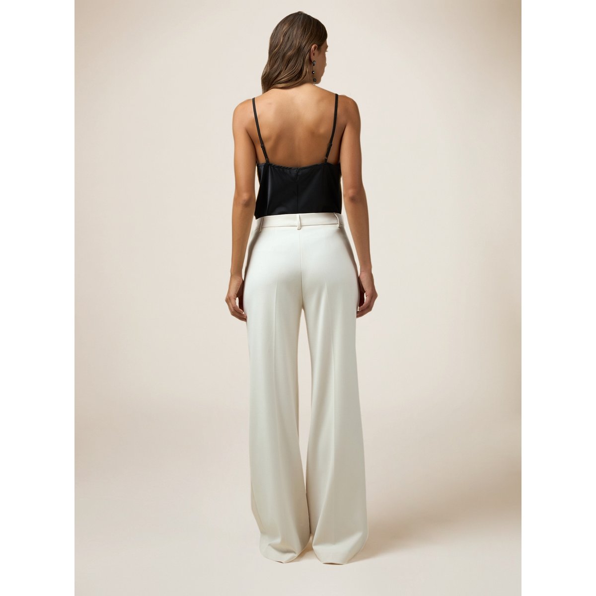 Palazzo trousers in fluid fabric blanc, OLTRE